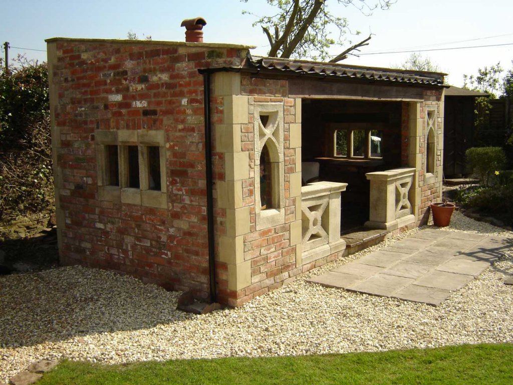 Garden Room Garden Retreat Aged Stone Features Redwood Stone