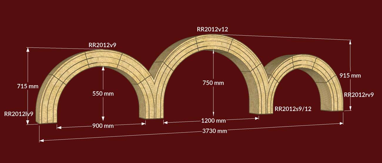 Roman Triple Arch 900mm and 1200mm