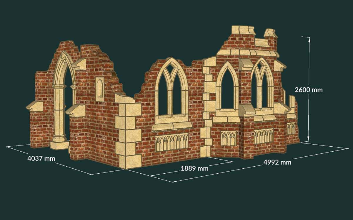 The Bay Turret & Gothic Arch Return 3D Drawing