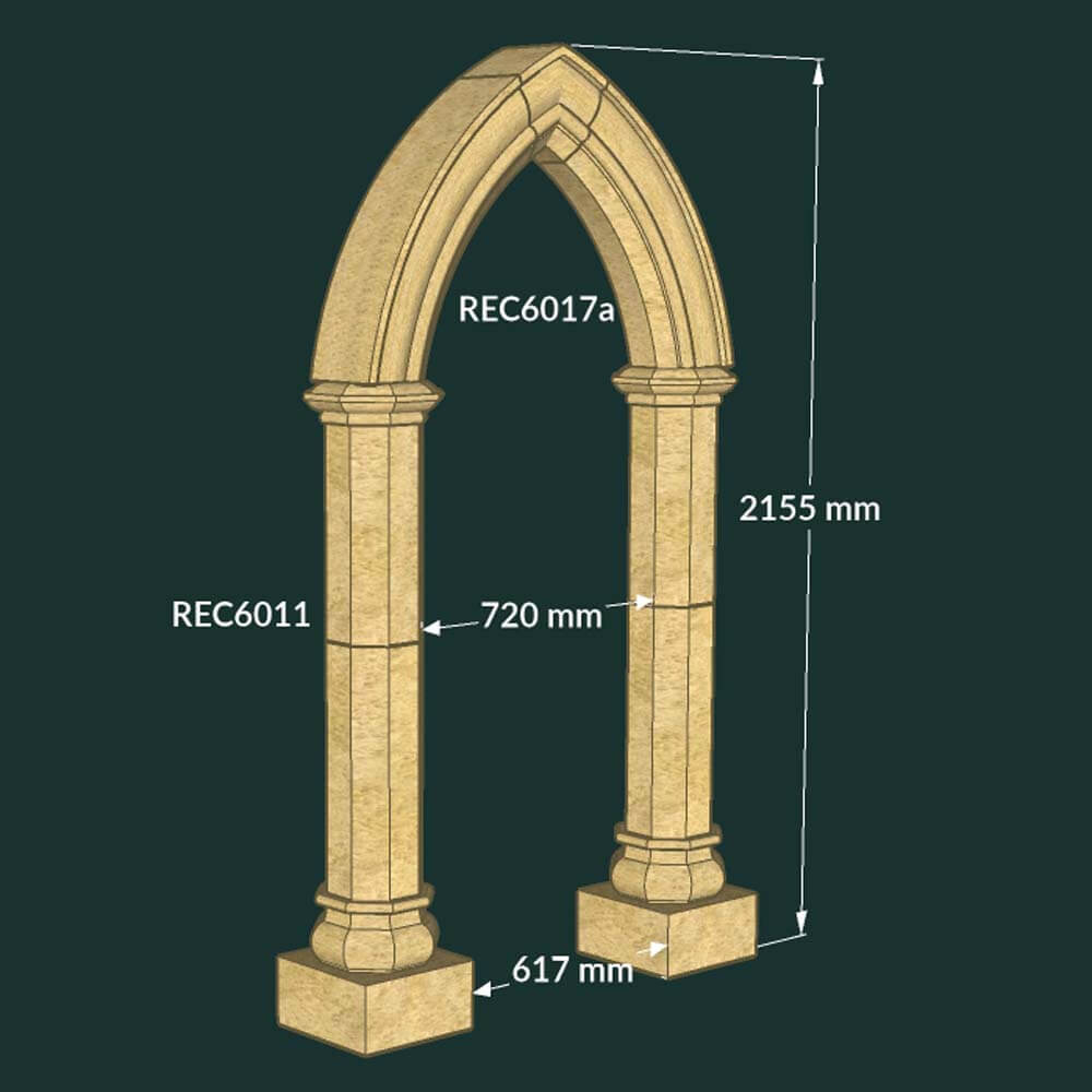 The Small Gothic Arch including columns 3D
