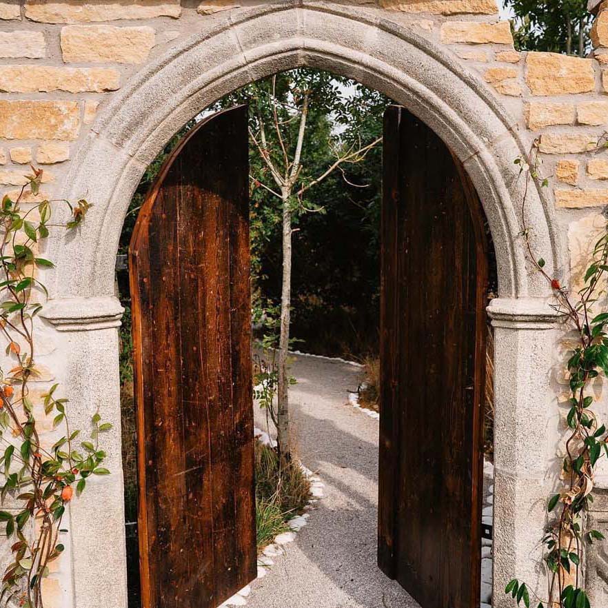 Large Gothic Arch Wooden Double Door