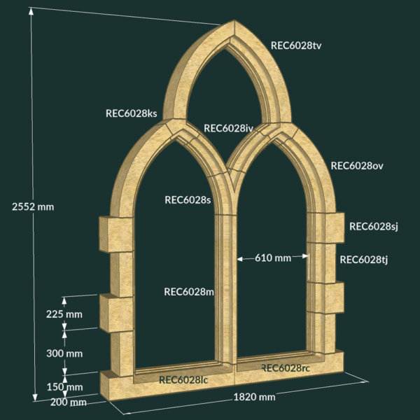 Gothic Arch Windows Gothic Folly Parts Redwood Stone