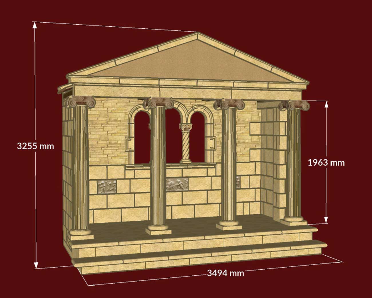 The Tuscan Temple 3D Drawing