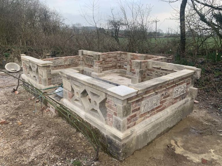 Stoneworks Show Garden Plinth & Walling Redwood Stone