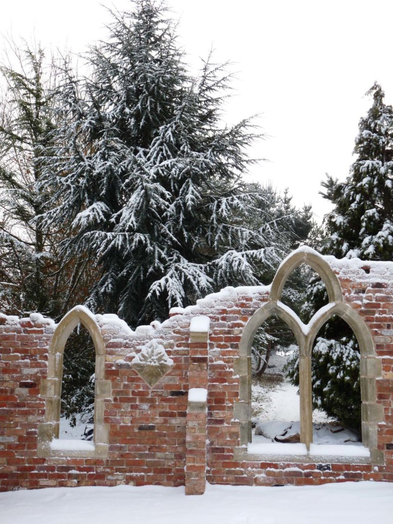 Wintry Folly with Gothic Triple Arch Window