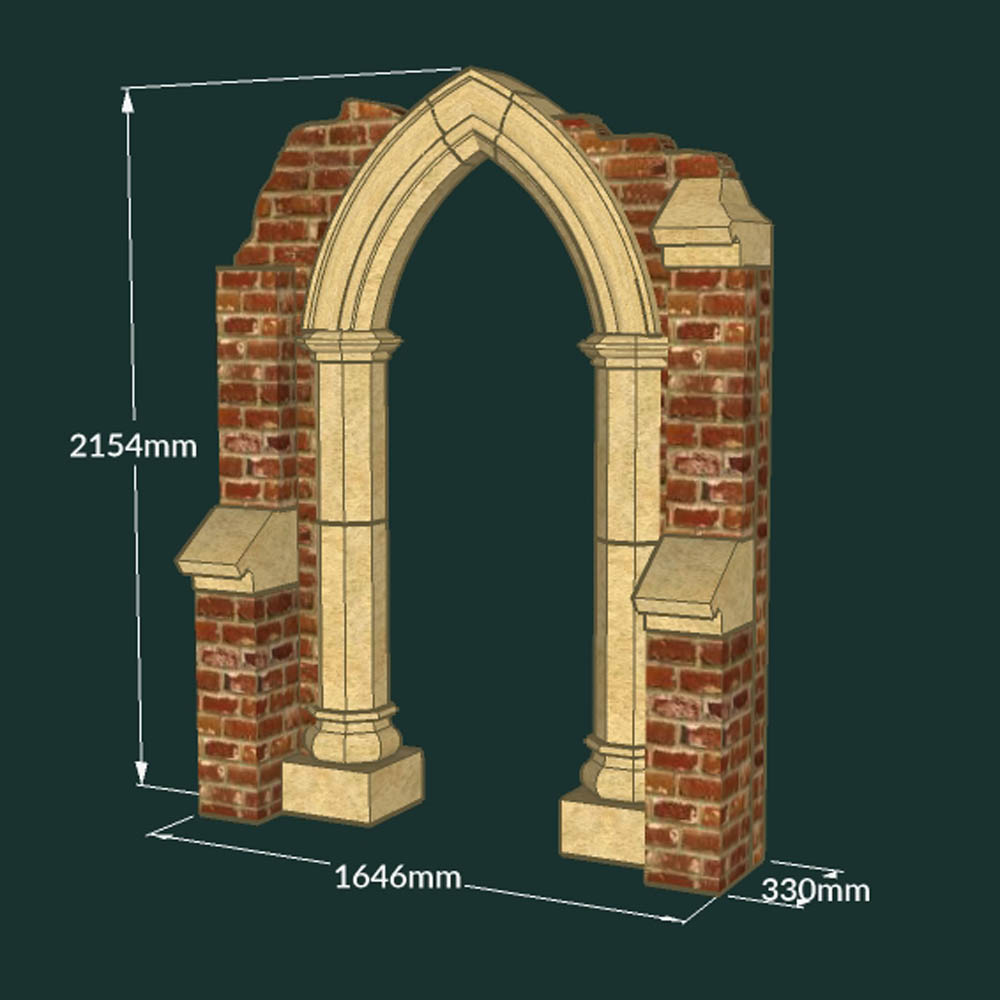 Buttressed Small Gothic Arch Entrance