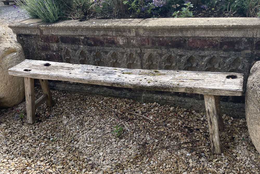 reclaimed teak rustic bench